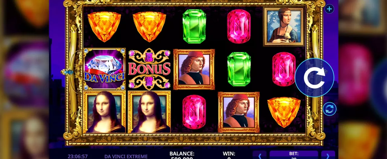 Da Vinci Extreme slot screenshot of the reels