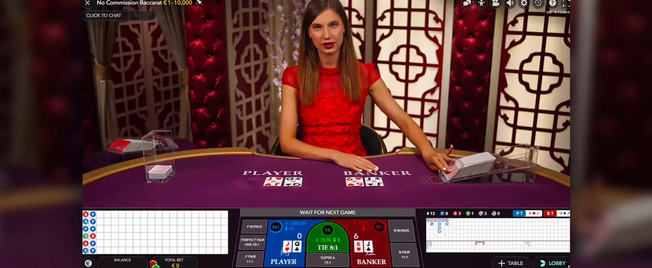 Screenshot of Live Baccarat