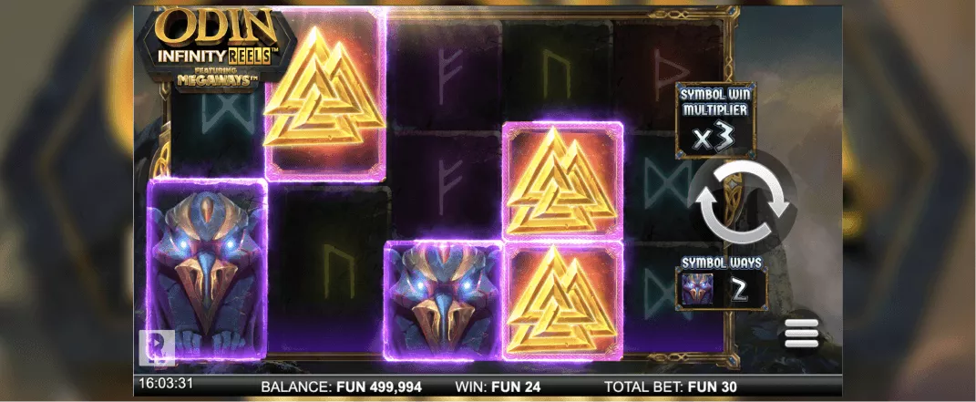 Odin Infinity Reels slot screenshot of the reels