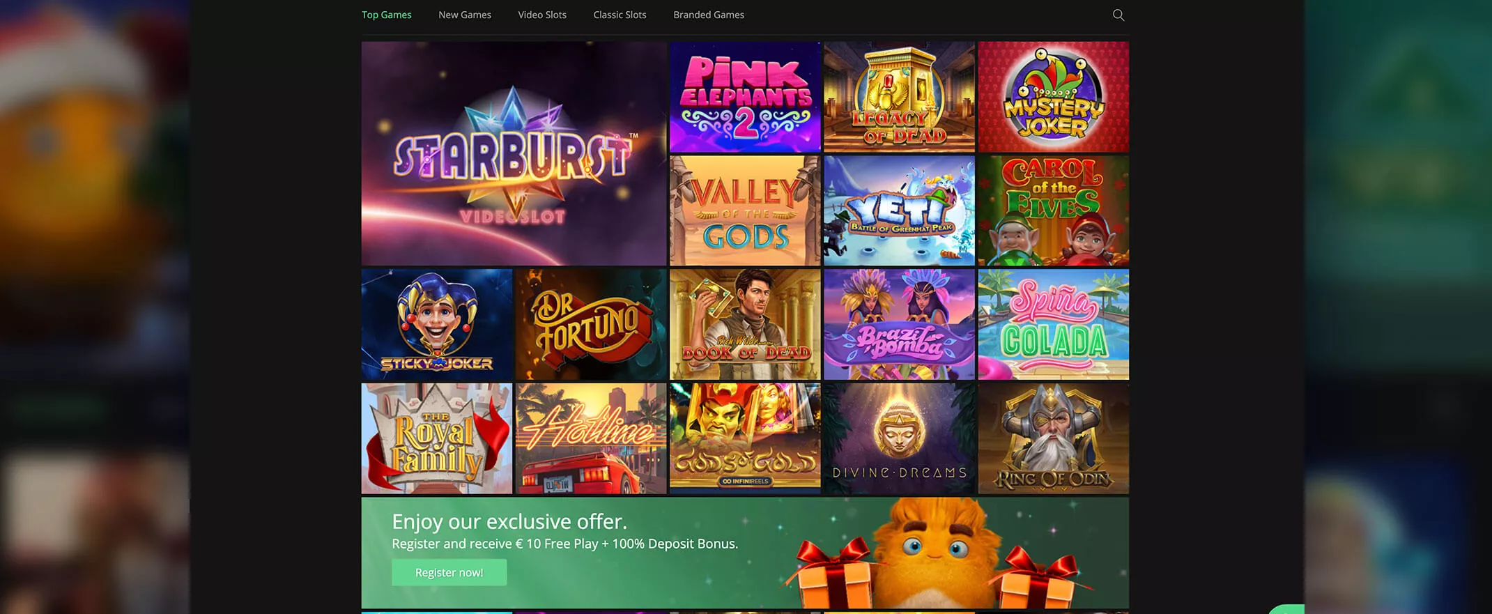 One Casino Screenshot of the games
