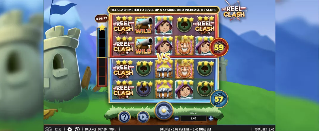 Reel Clash slot screenshot of the reels