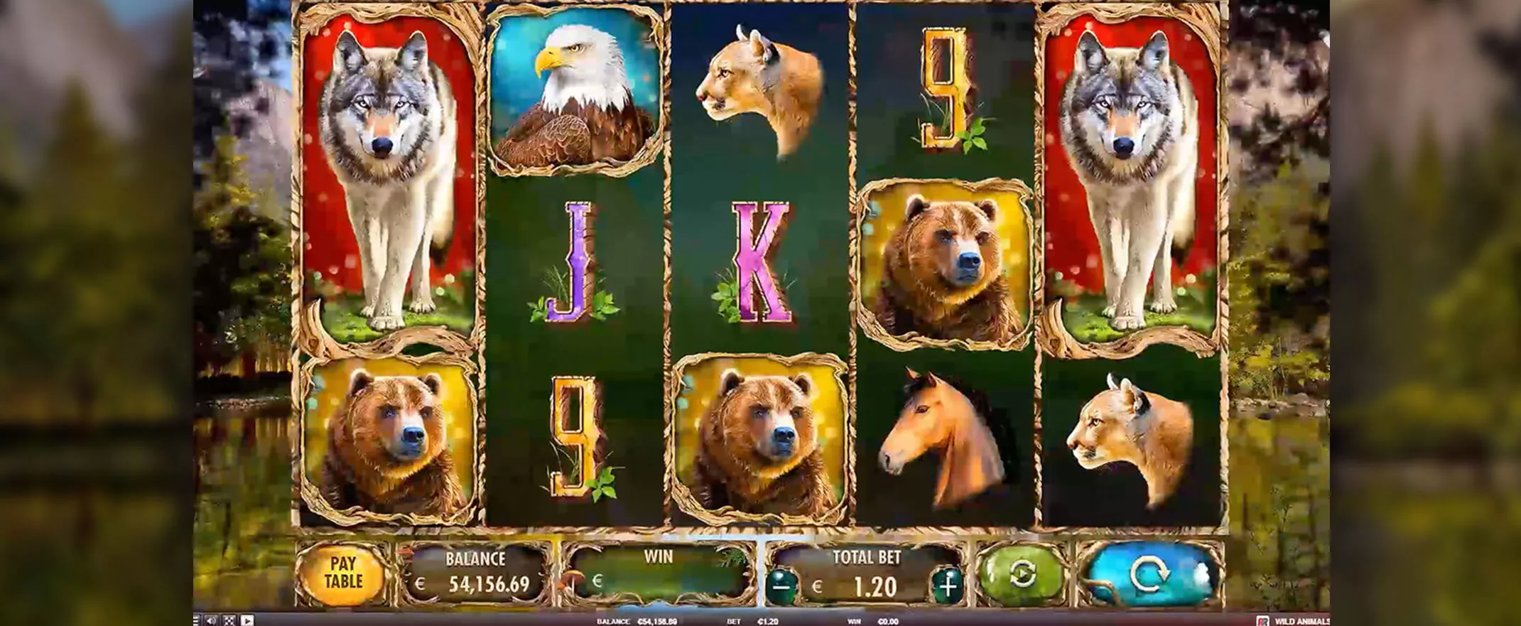 Wild Animals slot screenshot of the reels