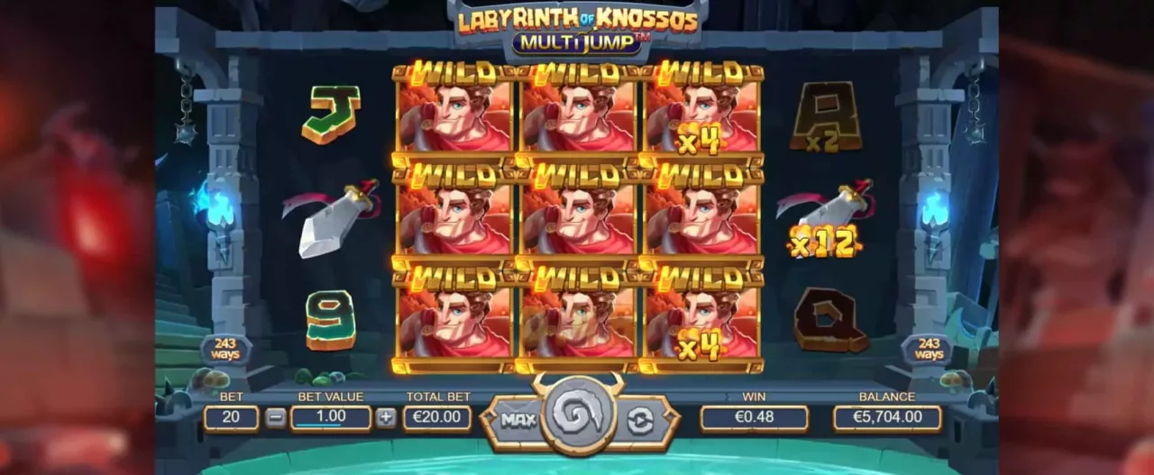 Labyrinth of Knossos Multijump screenshot of the reels