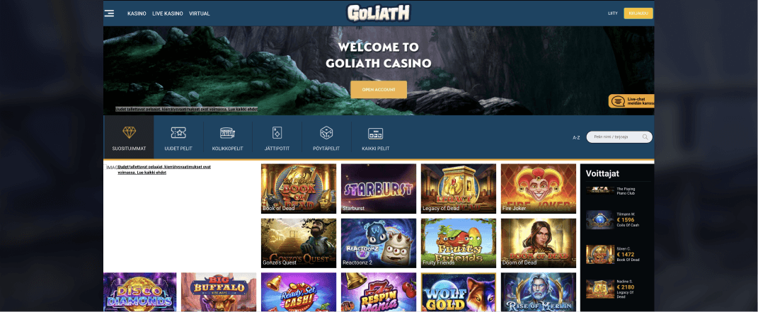 Goliath Casinon etusivu