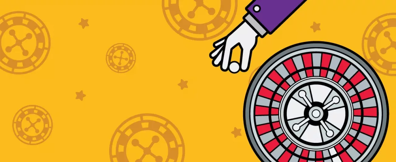 Live Roulette featured image on a yellow background