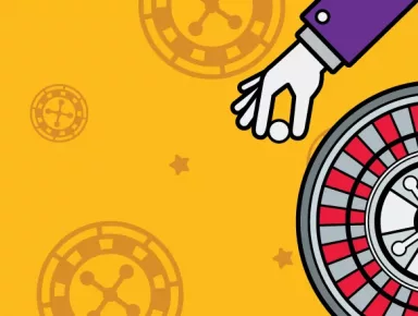 Live Roulette featured image on a yellow background