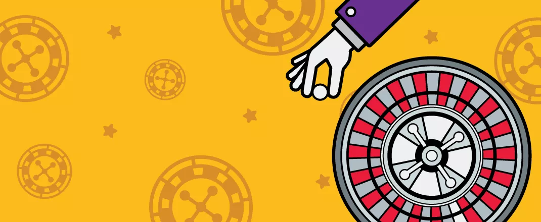 Live Roulette featured image on a yellow background