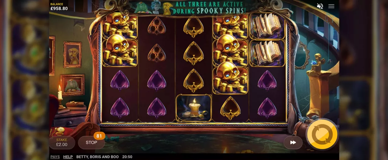Betty Boris and Boo screenshot of the bonus round