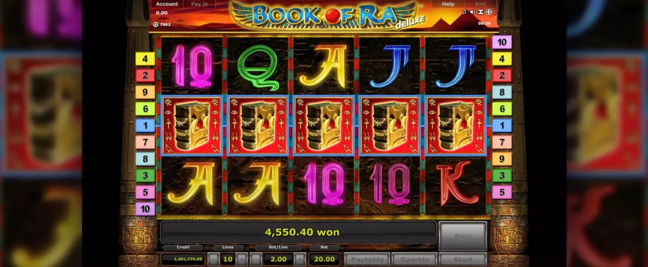 Book of Ra screenshot of the bonus round