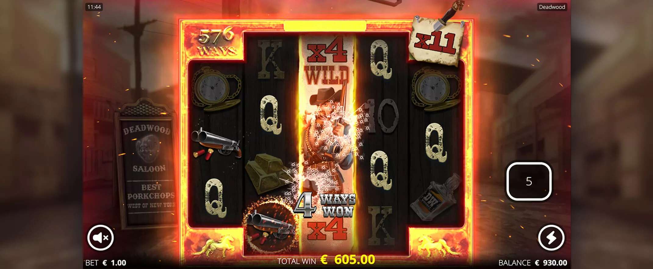Deadwood screenshot of the bonus round