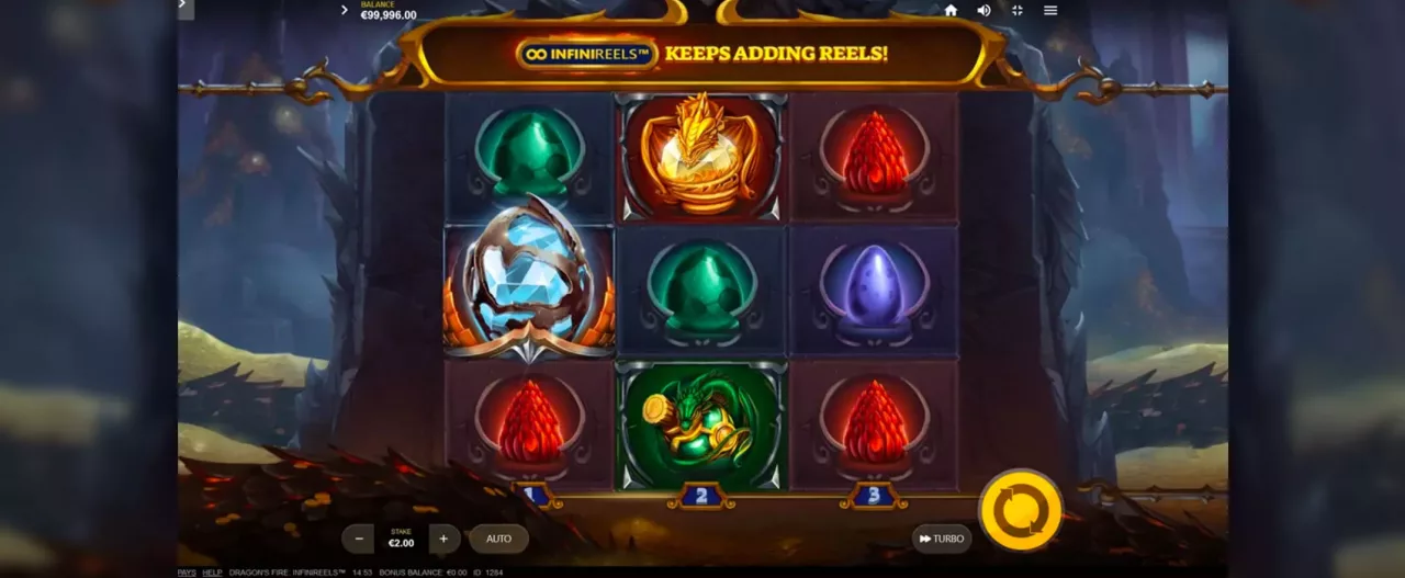 Dragon's Fire Infinireels Slot Screenshot