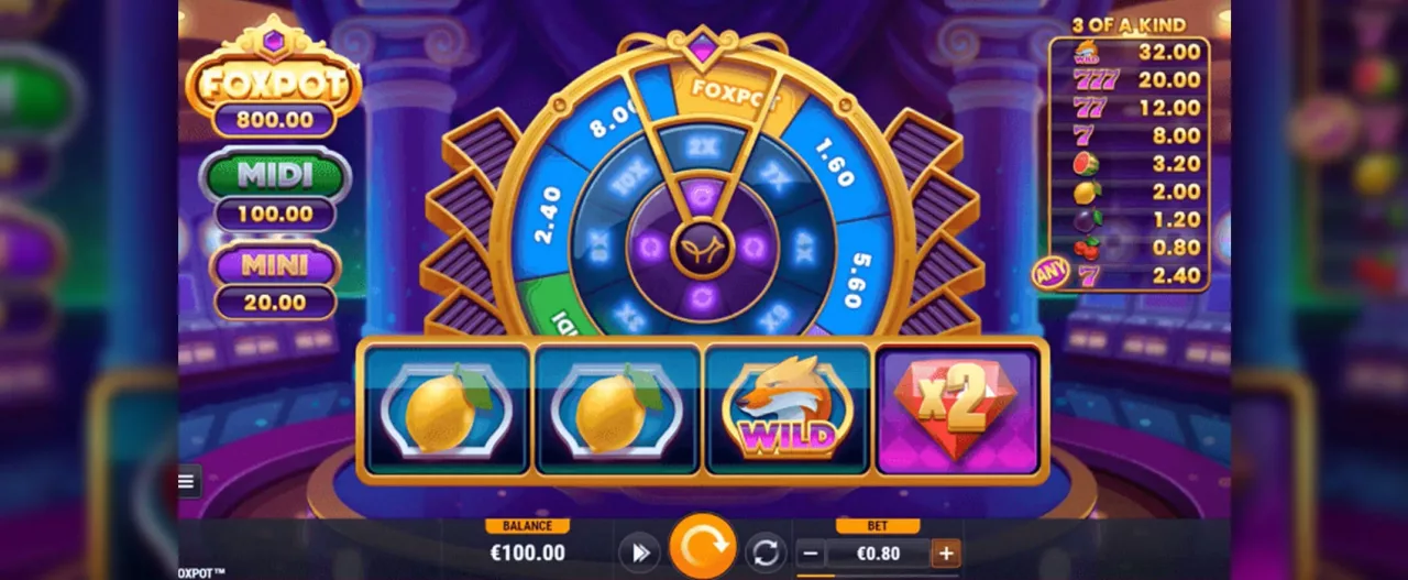 Foxpot screenshot of the bonus round