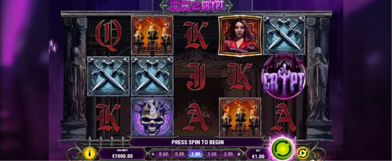 House of Doom 2 slot screenshot of the reels