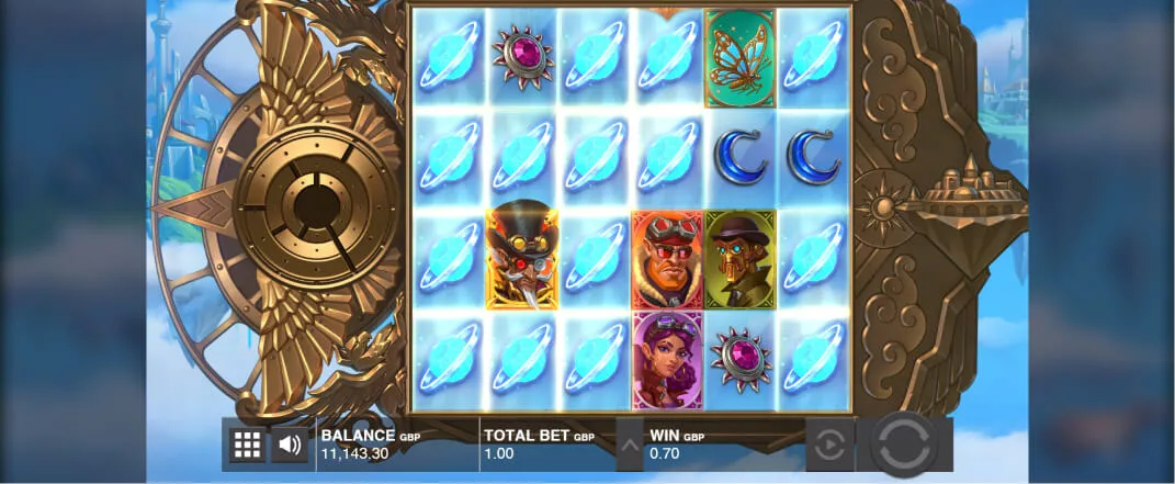 Land of Zenith slot screenshot of the reels