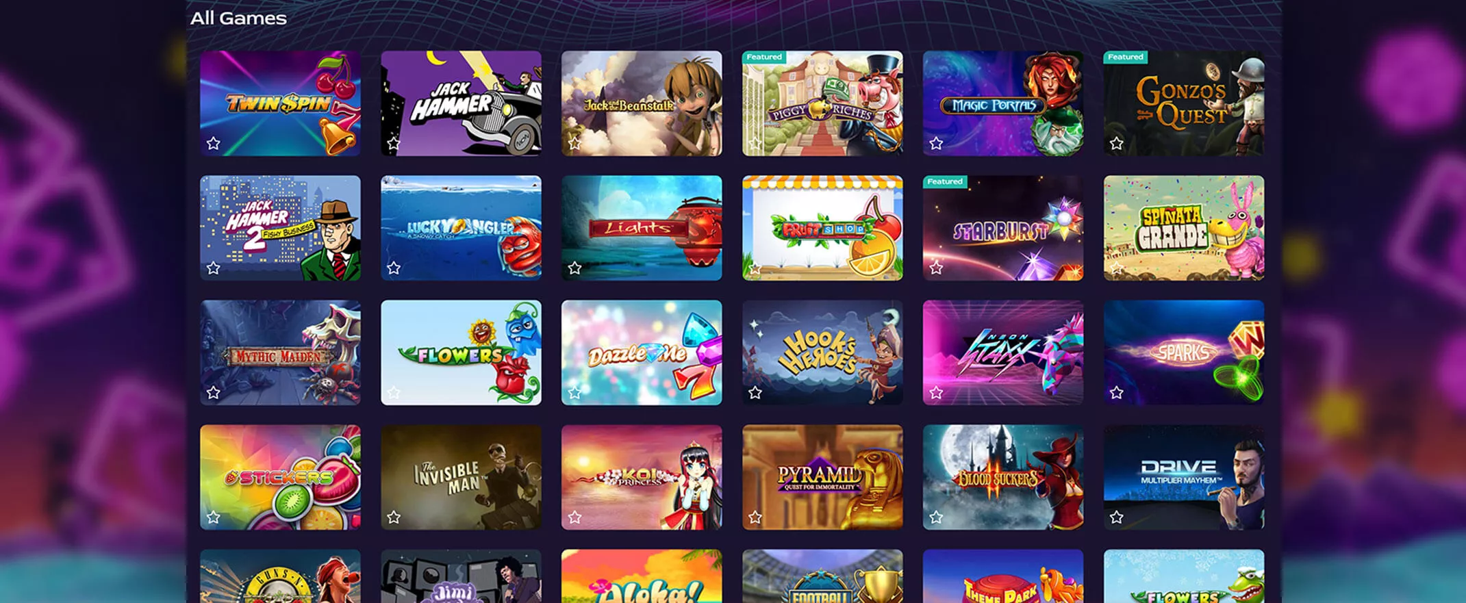 Ocean Breeze Casino review screenshot of the games