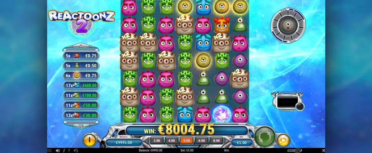 Reactoonz 2 screenshot of the bonus round