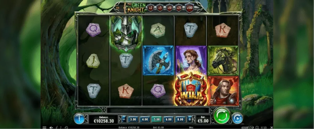 The Green Knight slot screenshot of the reels