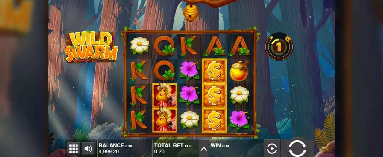 Wild Swarm slot screenshot of the reels