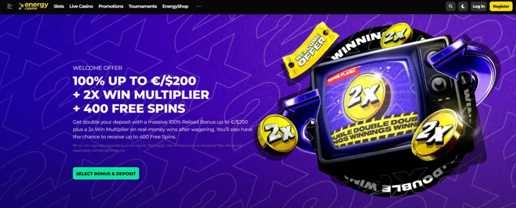energy casino welcome offer