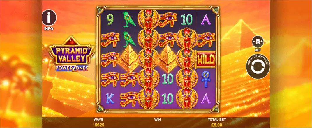 Pyramid Valley slot screenshot of the reels