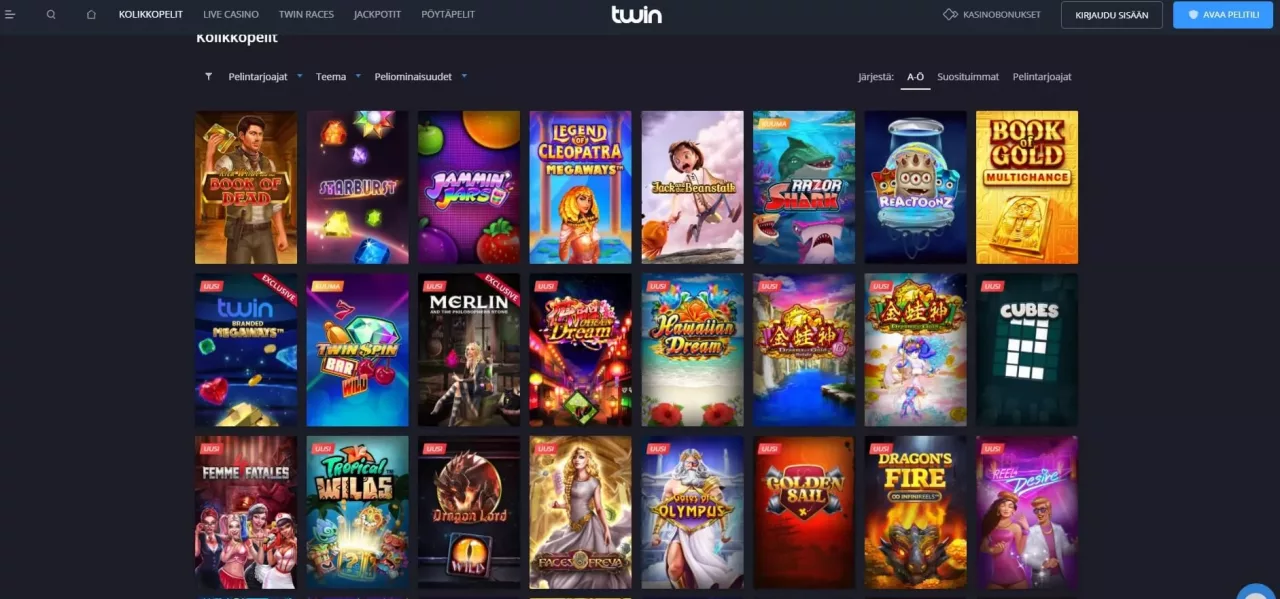 Twin Casino peliautomaatit