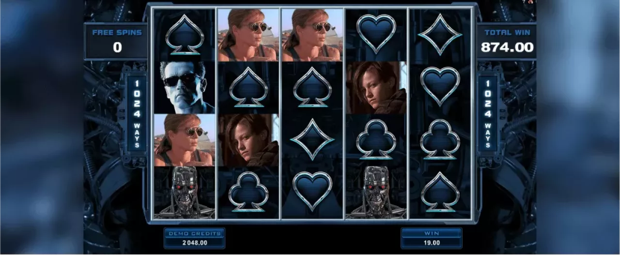 Terminator 2 Remastered slot screenshot of the reels