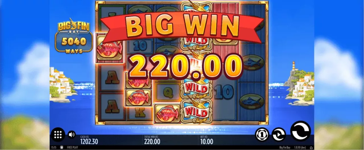 Big Fin Bay slot screenshot of the reels