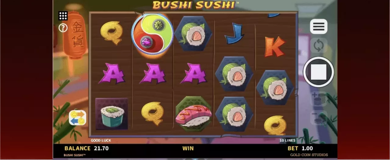 Bushi Sushi slot screenshot of the reels