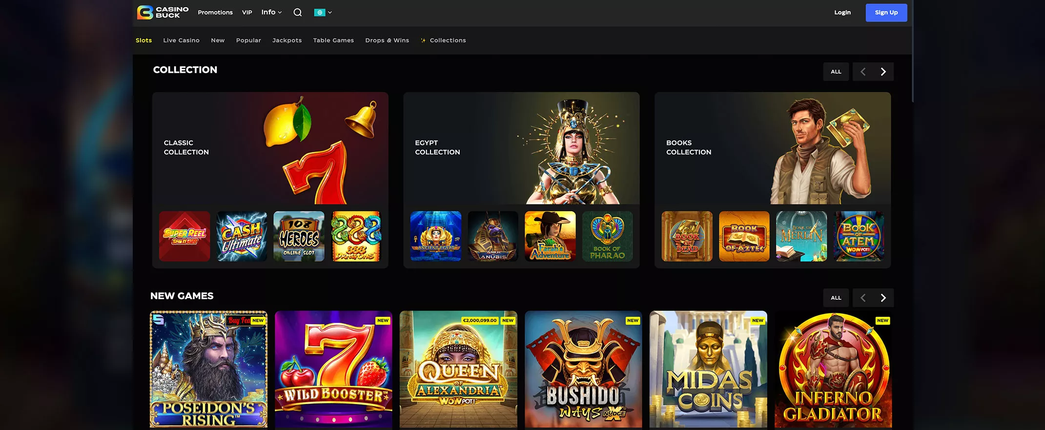 CasinoBuck screenshot of the games