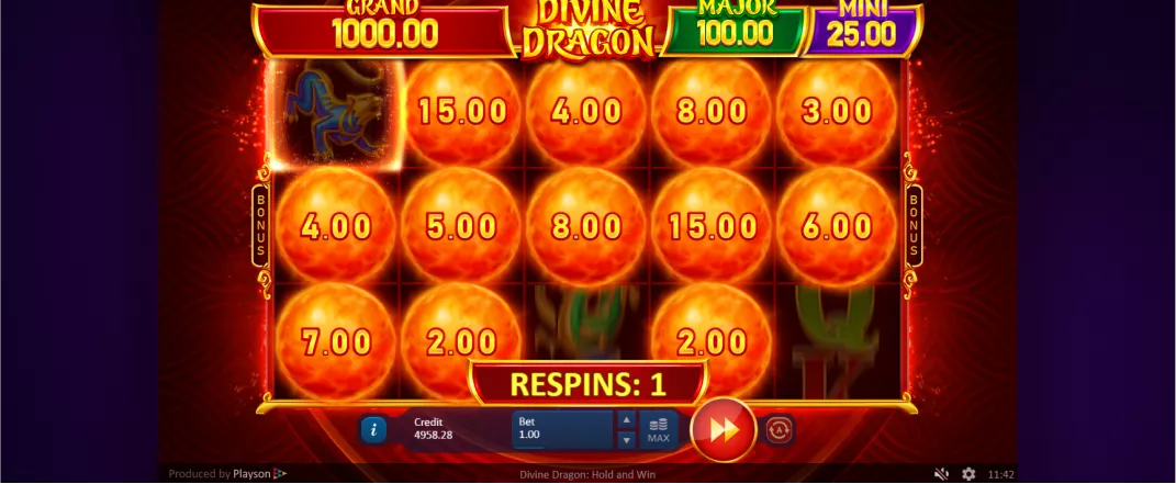Divine Dragon: Hold and Win -peliarvostelu, kuvankaappaus pelistä