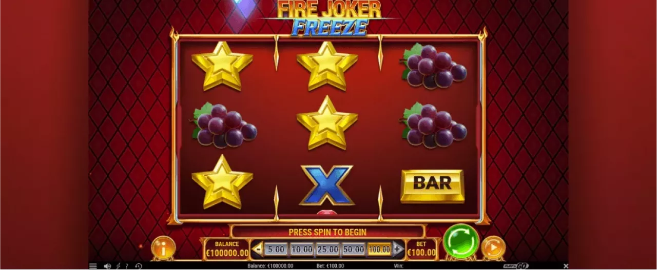 Fire Joker Freeze slot screenshot of the reels