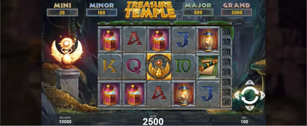 Treasure Temple slot screenshot of the reels