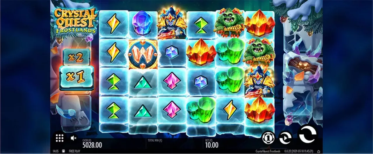Crystal Quest Frostlands slot screenshot of the reels