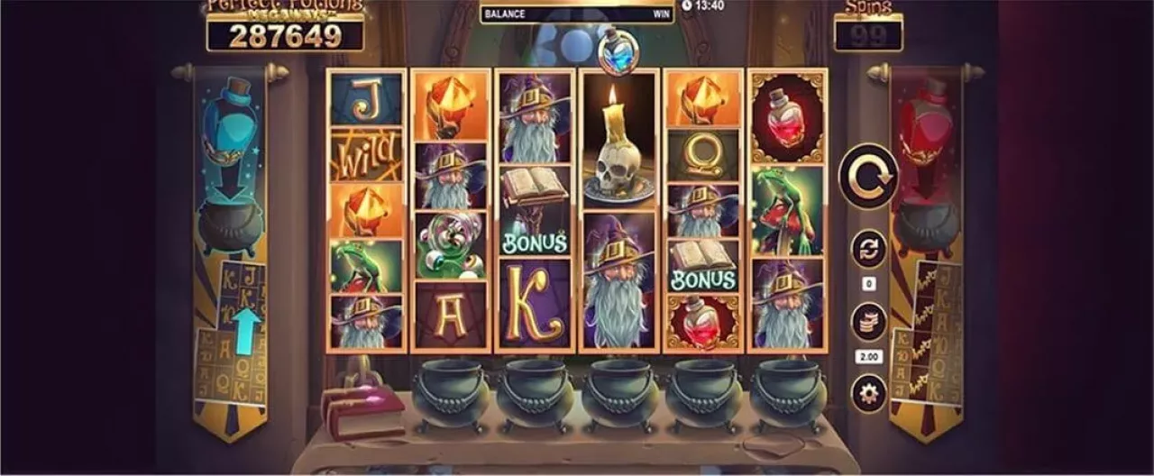 Perfect Potions Megaways slot screenshot of the reels