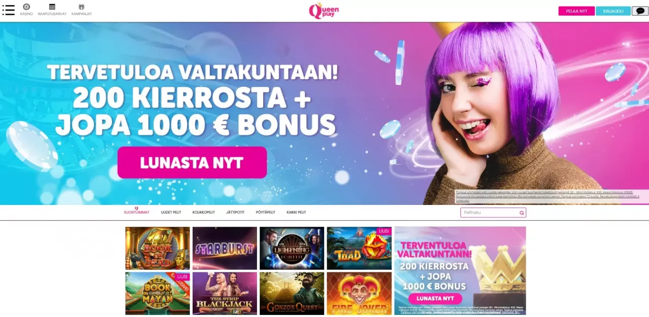 QueenPlay Casinon etusivu