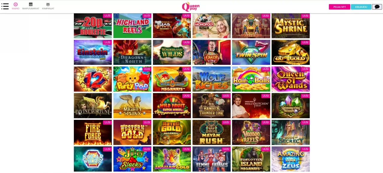 QueenPlay Casinon peliautomaatit