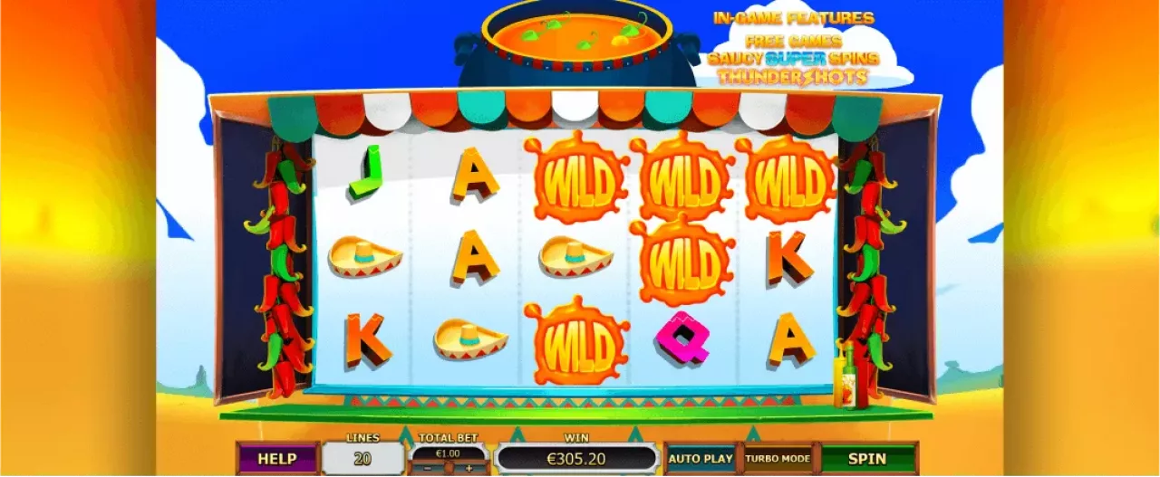 Chili Eruption slot screenshot of the reels