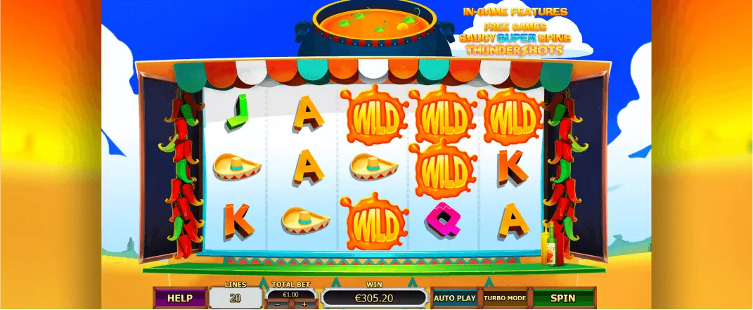 Chili Eruption slot screenshot of the reels