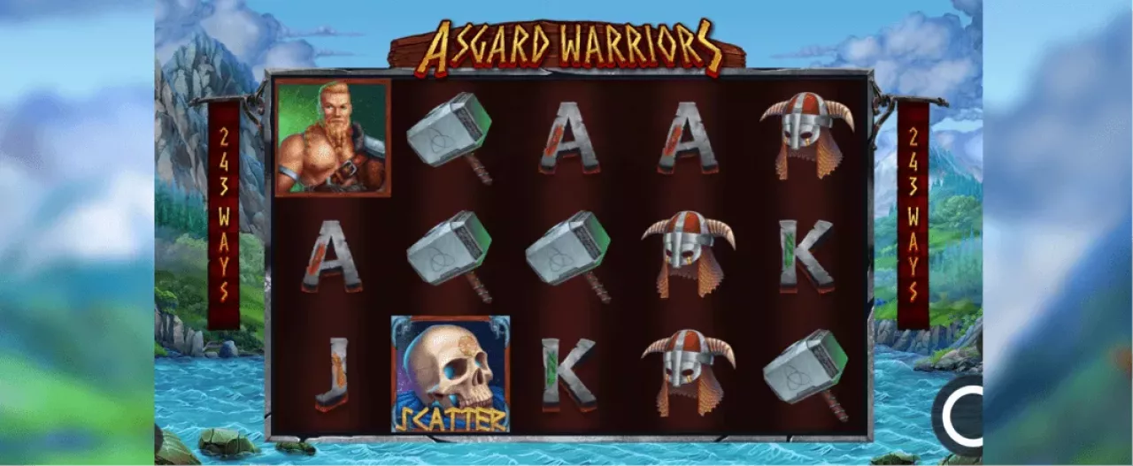 Asgard Warriors slot screenshot of the reels