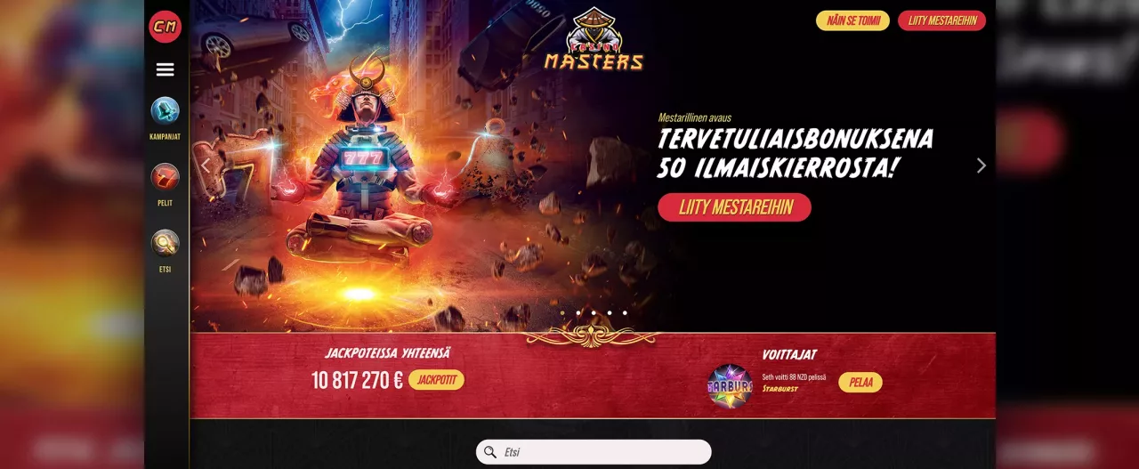 Casino Masters etusivu