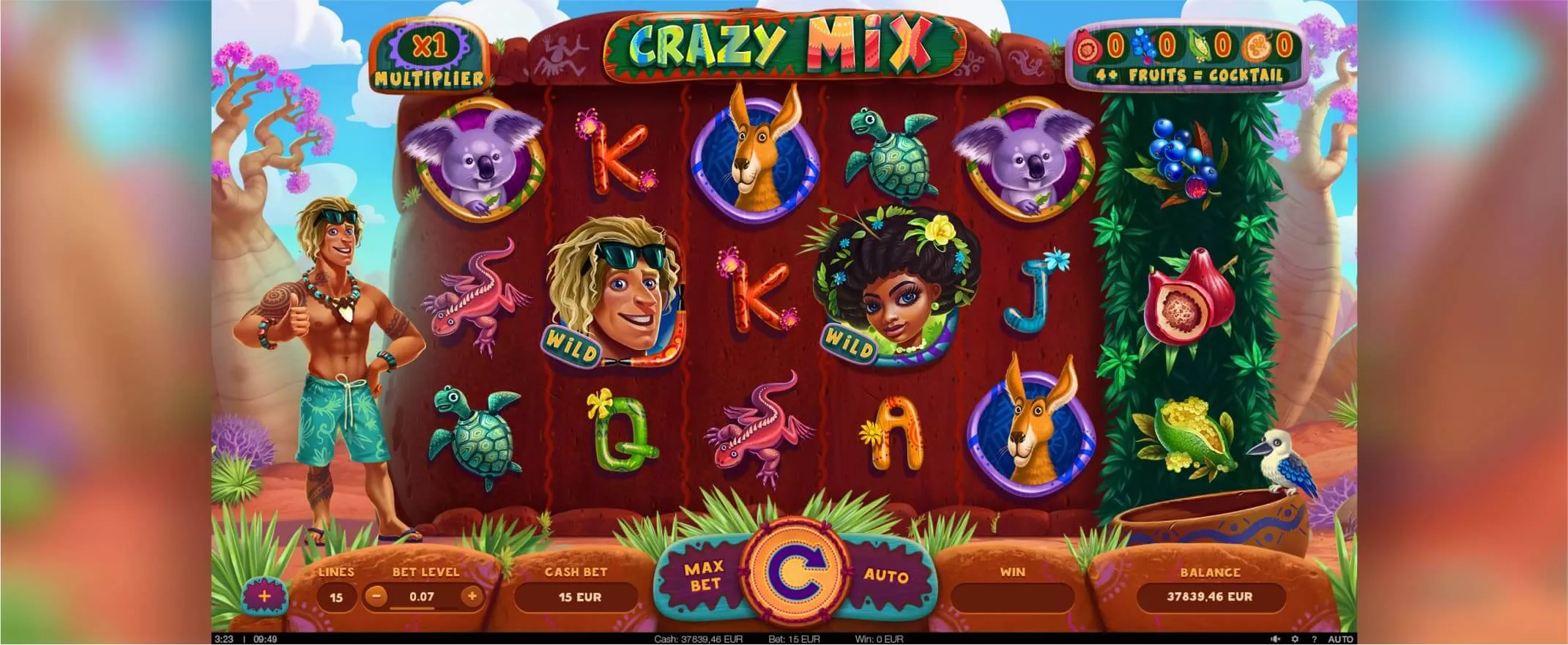 Crazy Mix slot screenshot of the reels