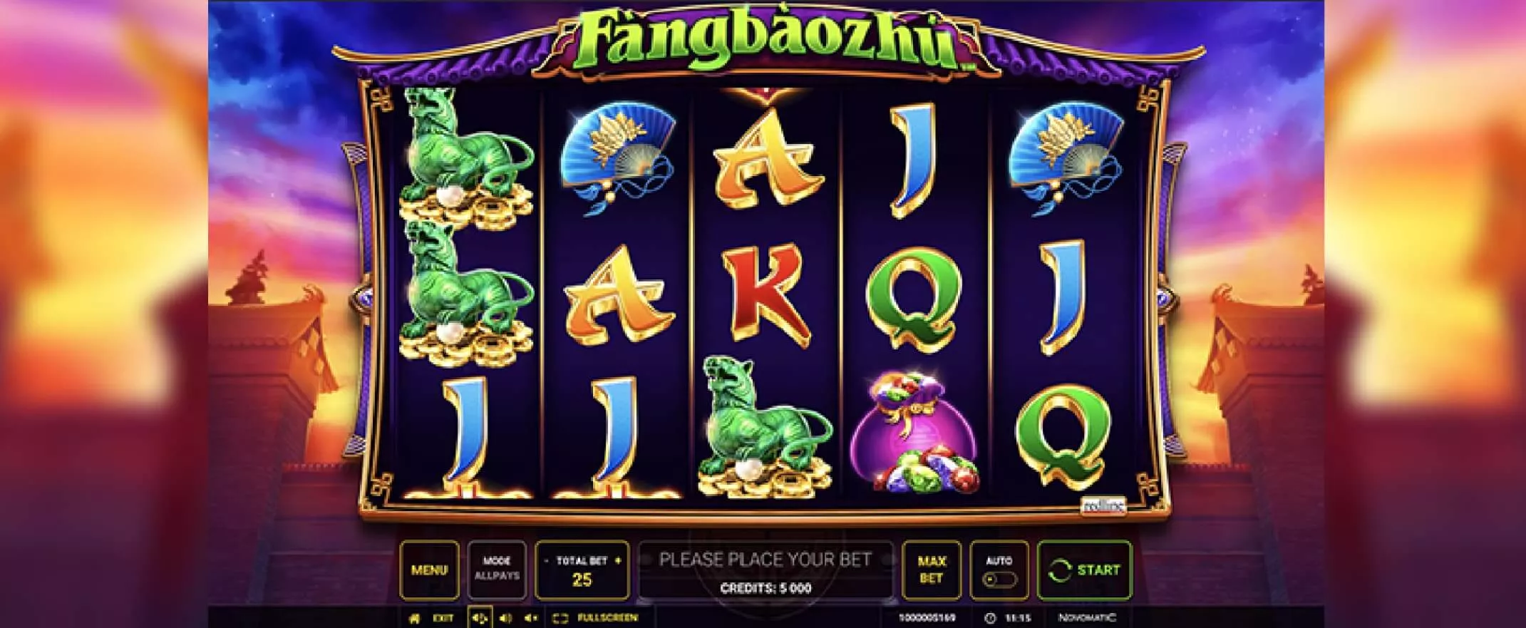 Fàngbàozhú slot screenshot of the reels