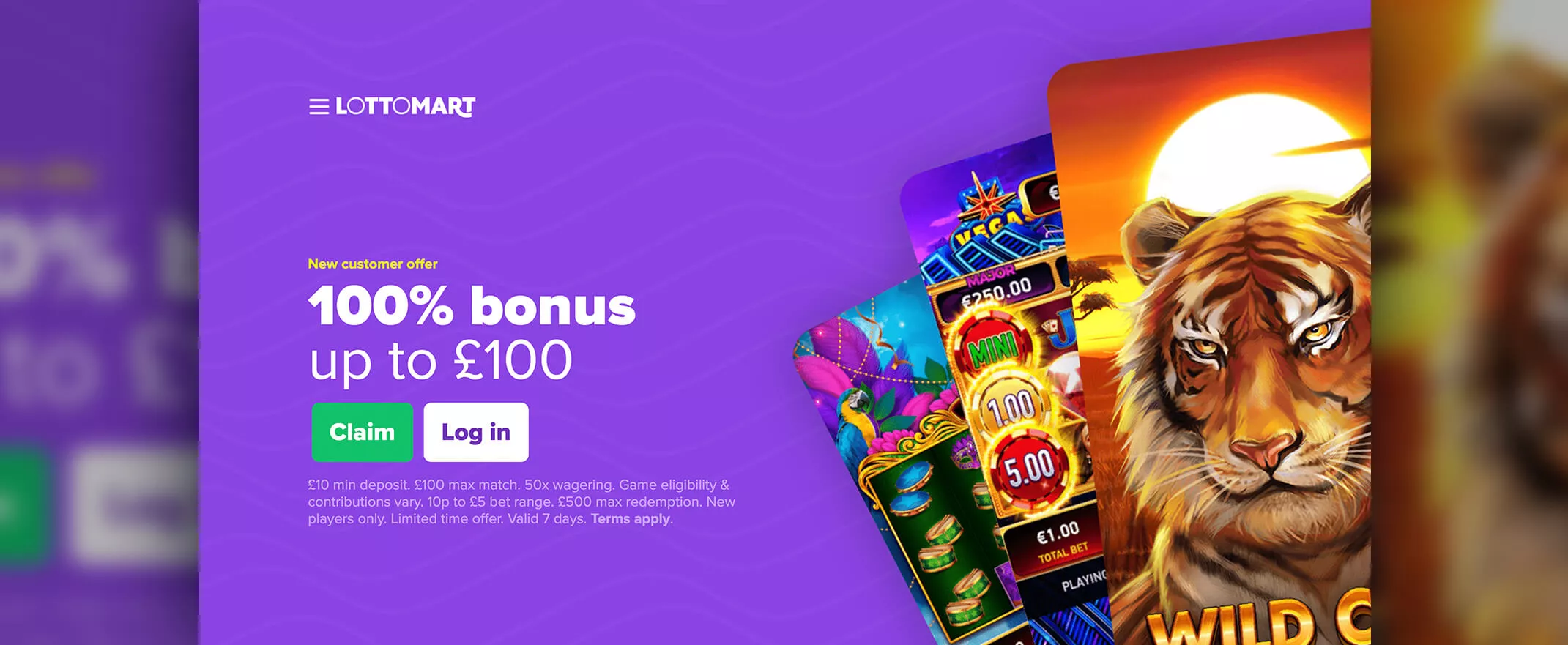 Lottomart Casino screenshot of the homepage