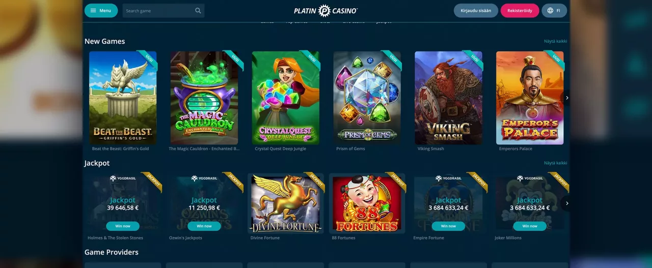 Platin Casinon peliautomaatit
