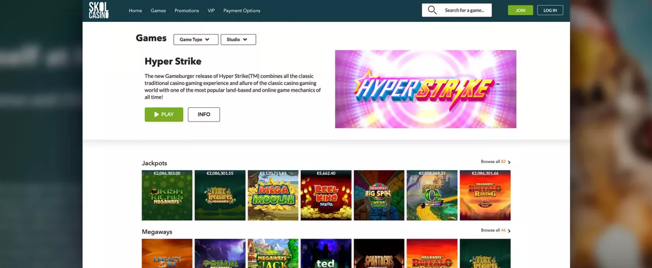 Skol Casino games screenshot
