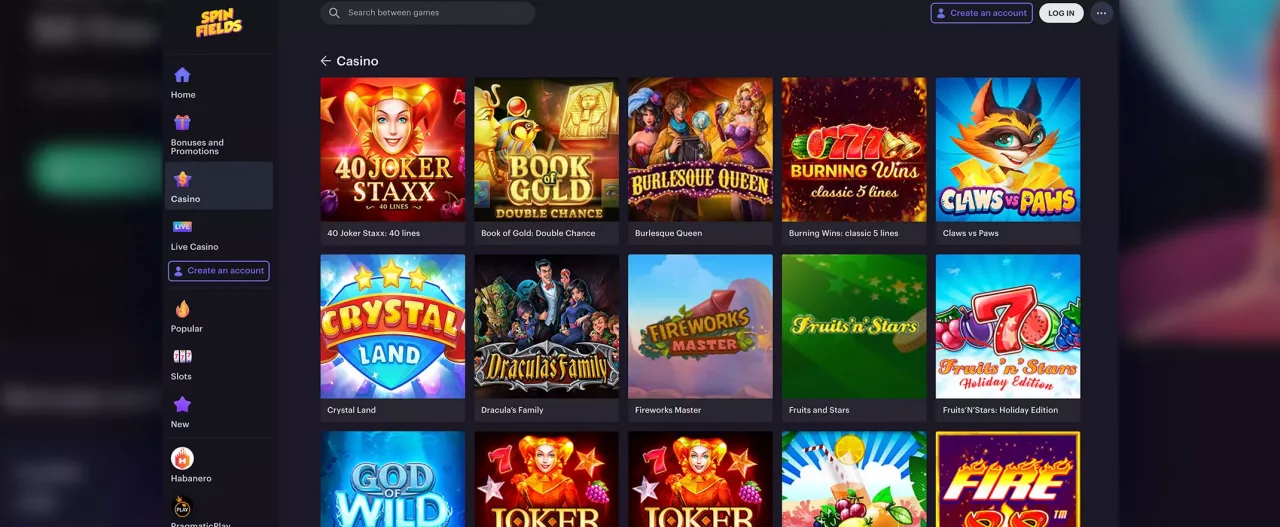 Spinsfields Casino casinospill