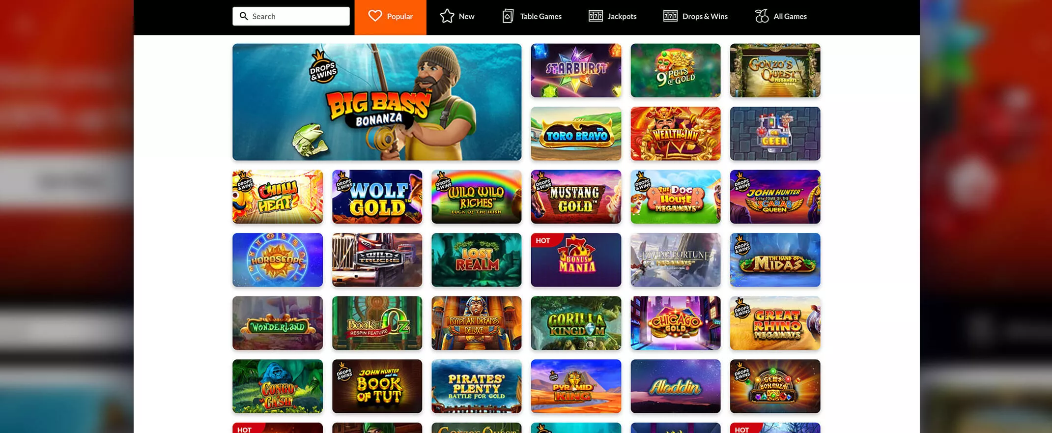 Tiger Riches screenshot of the games