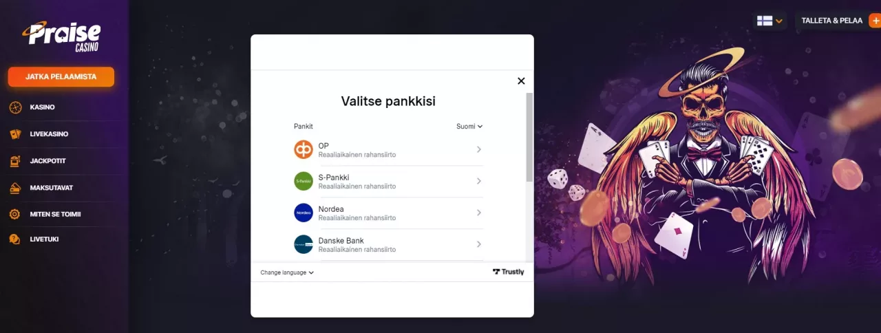Praise Casinolle kirjautuminen