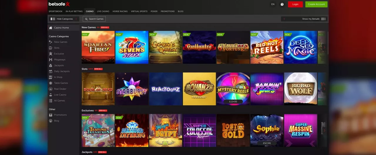 Juegos de Betsafe Casino