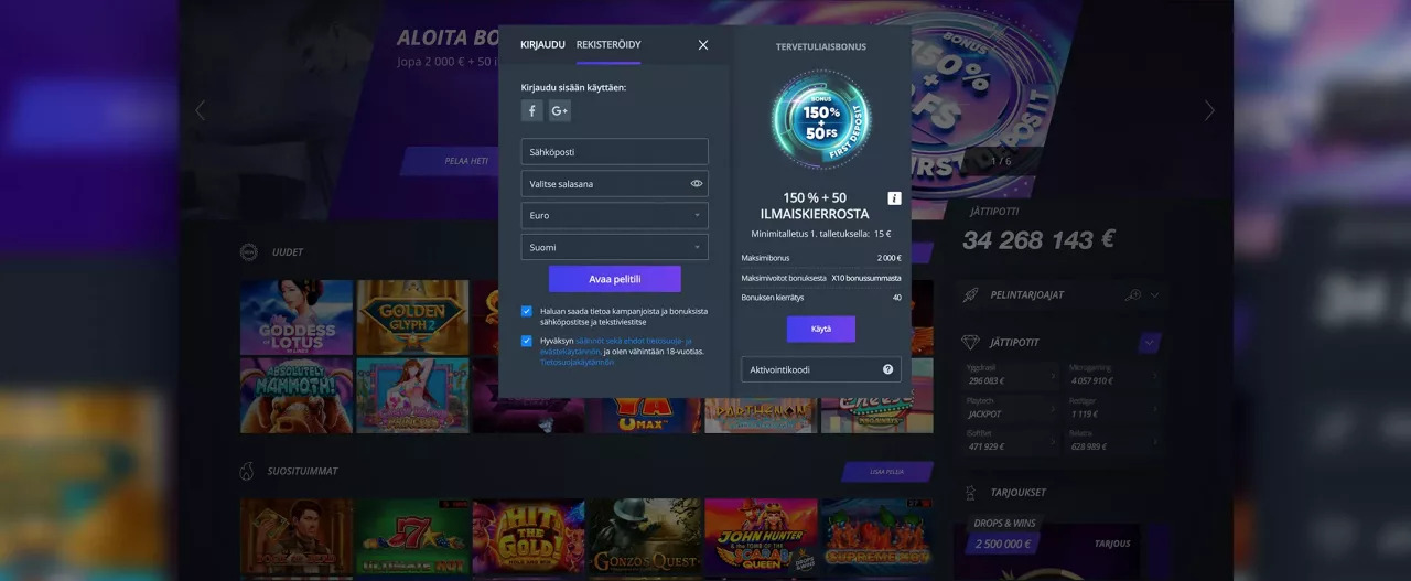 Jet Casinolle reksiteröityminen